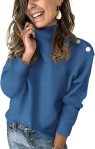 KIRUNDO Fall Sweaters for Women Striped Turtleneck Sweater